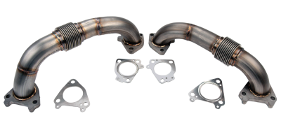 2001-2004 LB7 Duramax 2" Stainless Twin Turbo Up Pipe Kit for OEM or WCFab Manifolds w/ Gaskets