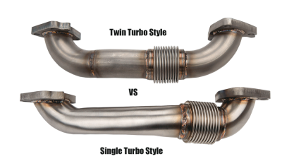 Wehrli Custom Fabrication - 2001-2004 LB7 Duramax 2" Stainless Single Turbo Style Pass Side Up Pipe for OEM or WCFab Manifold with Gaskets - Image 2