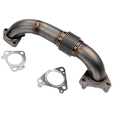 2001-2004 LB7 Duramax 2" Stainless Twin Turbo Style Pass Side Up Pipe for OEM or WCFab Manifold with Gaskets