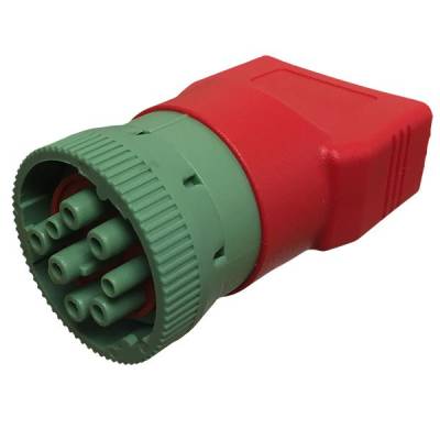 Calibrated Power - Green J1939 Male to OBDII Female Adapter - Image 1